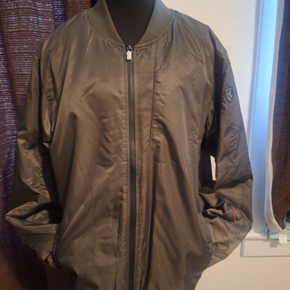 Ferrari Metallic Olive Varsity Jacket